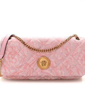 Versace Pink Clutch with Gold Chain